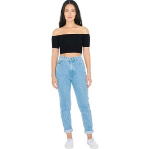 American Apparel Cotton Spandex Off-Shoulder Top